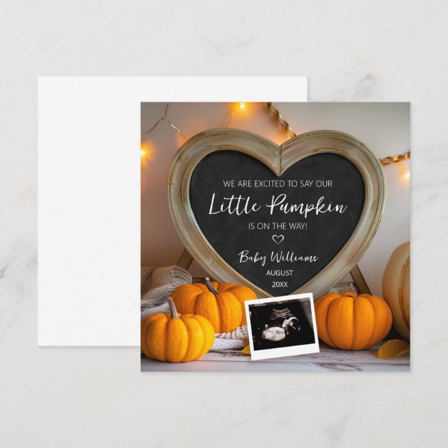Little Pumpkin Pregnancy Announcement (Front/Back)