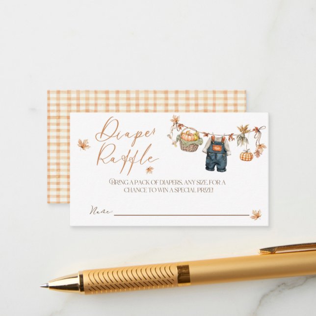 Little Pumpkin Rustic Baby Shower game card (Front/Back In Situ)