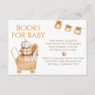 Little Pumpkin Rustic Farm Baby Shower Books Enclosure Card