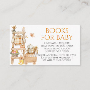 Little Pumpkin Rustic Farm Baby Shower Books Enclosure Card