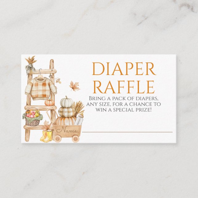 Little Pumpkin Rustic Farm Baby Shower Diaper Enclosure Card (Front)