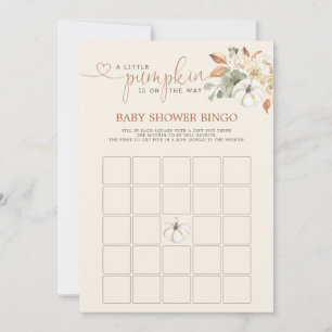 Little Pumpkin Rustic Floral Bingo Shower Games Invitation