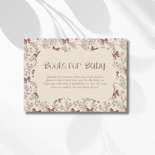 Little Pumpkin Sage Leaves Bow Books For Baby Enclosure Card