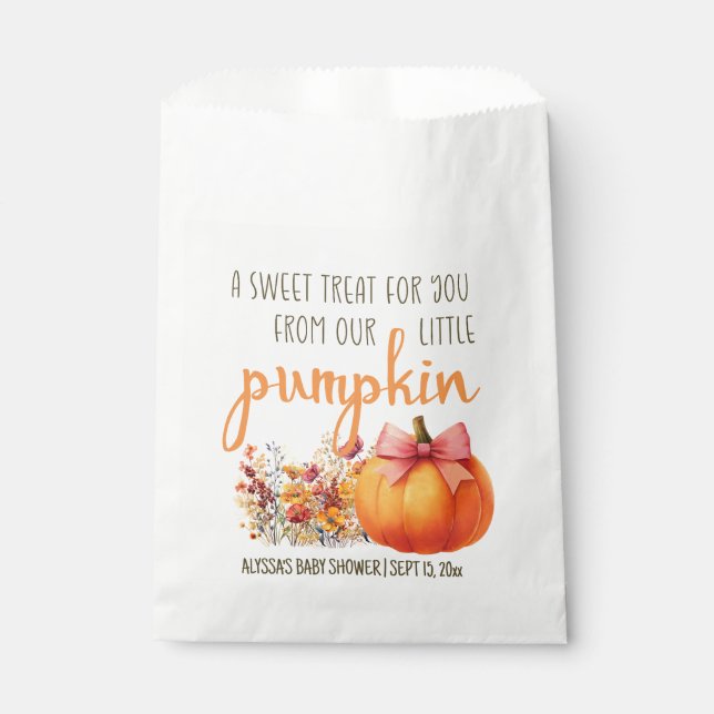 Little Pumpkin Sweet Treat Baby Shower Favour Bags (Front)