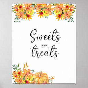 little pumpkin sweets and treats baby shower poster