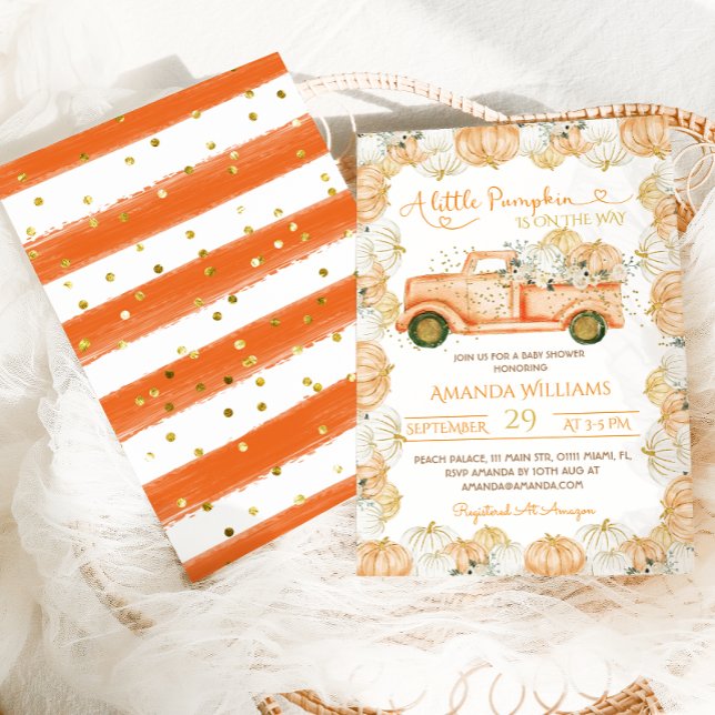 Little Pumpkin Terracotta Baby Shower  Invitation (Creator Uploaded)