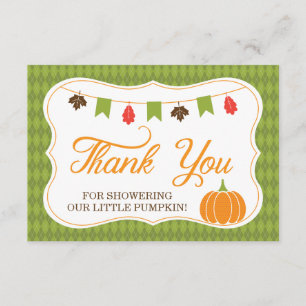 Little Pumpkin Thank You Card, Fall, Autumn Card