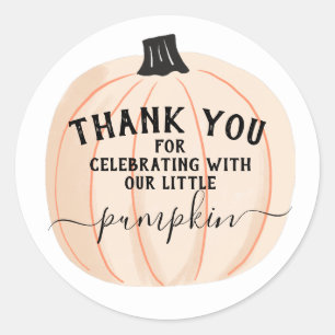 Little Pumpkin Thank You Favour Classic Round Sticker