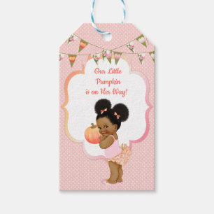 Little Pumpkin Thank You Gift Tag Dark Puffs