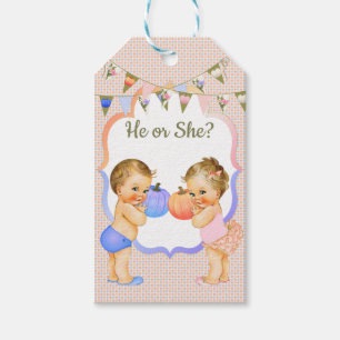 Little Pumpkin Thank You Gift Tag Light Blonde
