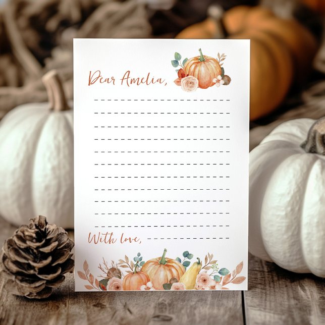 Little Pumpkin Time Capsule Note Message Card (Creator Uploaded)