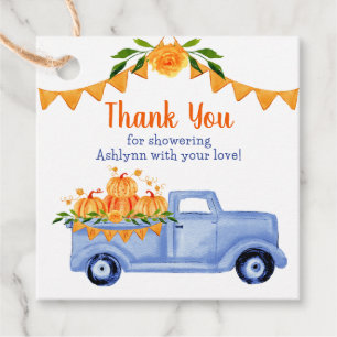 Little Pumpkin Triplet Boy Baby Shower Thank You Favour Tags