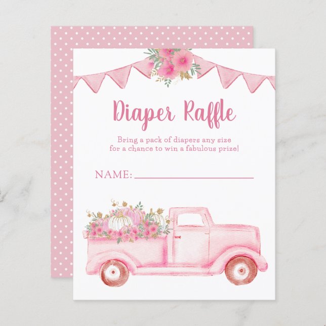 Little Pumpkin Triplet Girl Diaper Raffle (Front/Back)