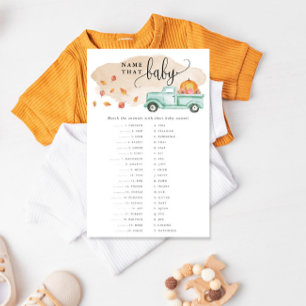 Little Pumpkin Truck Baby Matching Paper Game Card