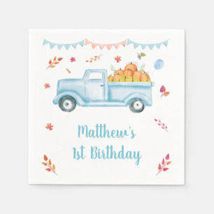 Little Pumpkin Truck Birthday Napkins