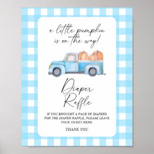 Little pumpkin truck fall diaper raffle poster