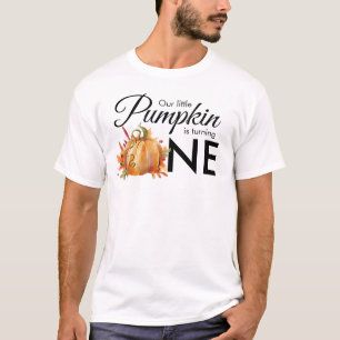 Little Pumpkin Turning One Autumn Fall Birthday T-Shirt