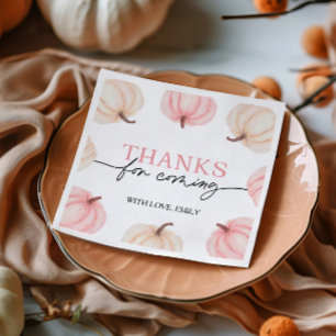 Little Pumpkin Turning One Birthday Napkin