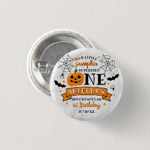 Little Pumpkin Turning One Halloween 1st Birthday 3 Cm Round Badge