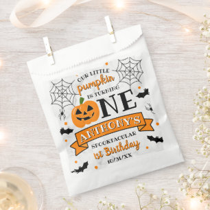 Little Pumpkin Turning One Halloween 1st Birthday Favour Bags