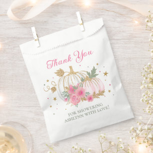 Little Pumpkin Twin Girl Baby Shower Thank You Favour Bags