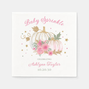 Little Pumpkin Twin Girl Baby Sprinkle Napkin