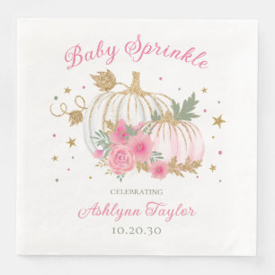 Little Pumpkin Twin Girl Baby Sprinkle Napkin
