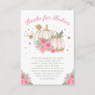 Little Pumpkin Twin Girl Shower Books for Baby Enclosure Card