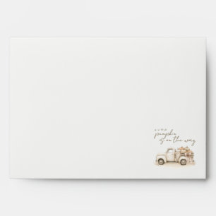 Little Pumpkin Vintage Truck Fall Baby Shower Envelope