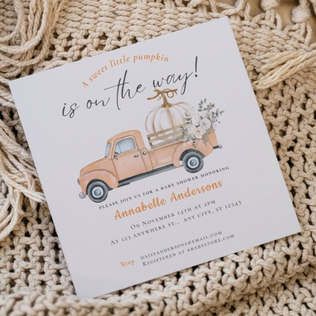 Little Pumpkin watercolor Baby shower invitation (Little Pumpkin watercolor Baby shower invitation )