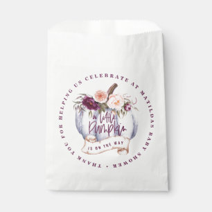 Little pumpkin watercolor fall baby shower edible favour bags