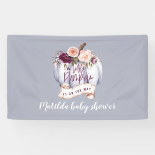 Little pumpkin watercolor fall baby shower party banner