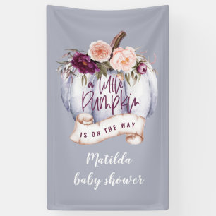 Little pumpkin watercolor fall baby shower party banner