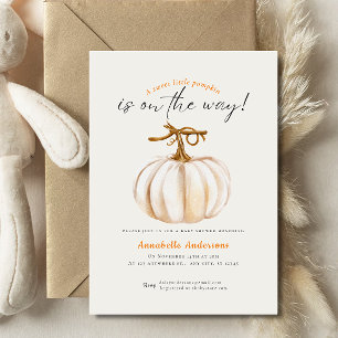 Little Pumpkin watercolor Neutral Baby shower Invitation