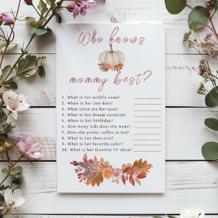 Little Pumpkin Who knows mummy best Baby Shower Flyer