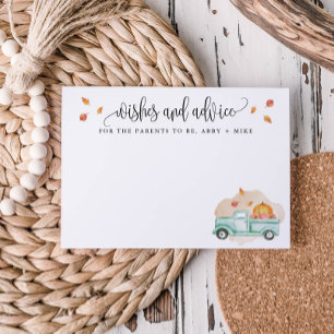 Little Pumpkin Wishes and Advice, Fall Truck Advice Card
