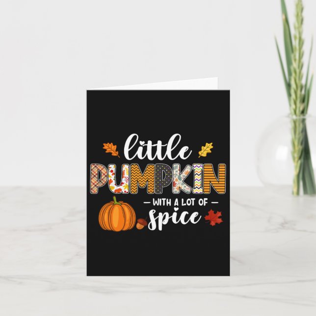 Little Pumpkin With A Lot Of Spice Hello Fall Autu Card (Front)