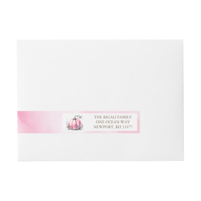 Little Pumpkin Wrap Around Label – Pink Stripes (Front)