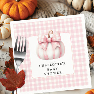 Little Pumpkin's Pink Gingham Napkin