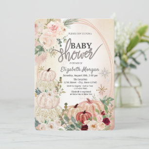 Little Pumpkins,Roses,Snowflakes Baby Shower  Invitation