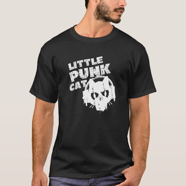 Little Punk Cat Punk Rocker Mohawk Punker T-Shirt (Front)