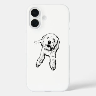 Little Pup Laying Dog Black & White Phone Case