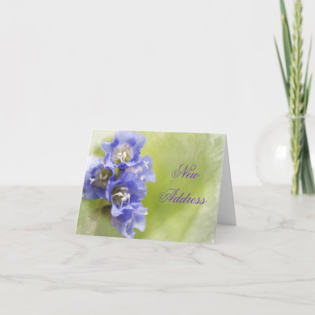Little Purple Flowers Change of Address Announcement (Front)