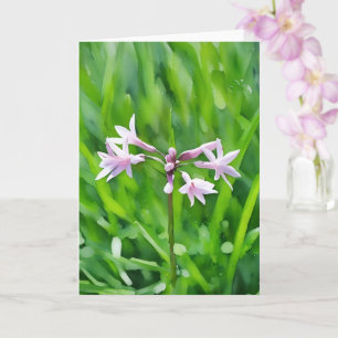 Little Purple Flowers Floral Art Note Card