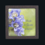 Little Purple Flowers Garden Wedding Gift Box<br><div class="desc">Customise the pretty Little Purple Flowers Garden Wedding Gift Box with the personal names of the bride and groom and specific marriage ceremony date to create a keepsake gift for the bride, her bridesmaids or bridal party. This elegant custom flowery trinket box features a digitally enhanced floral photograph of purple...</div>