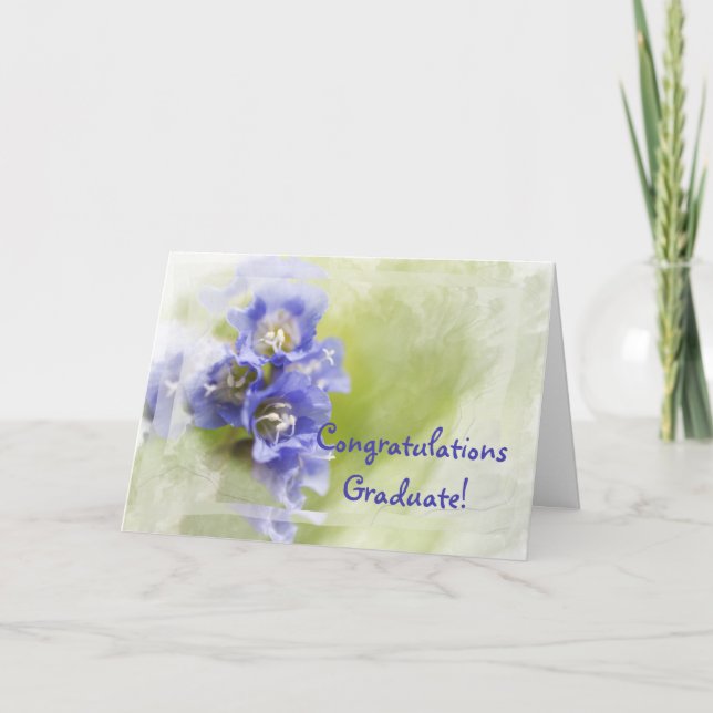 Little Purple Flowers Graduation Congratulations Card (Front)