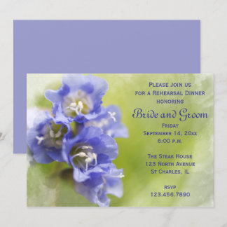 Little Purple Flowers Wedding Rehearsal Dinner Invitation
