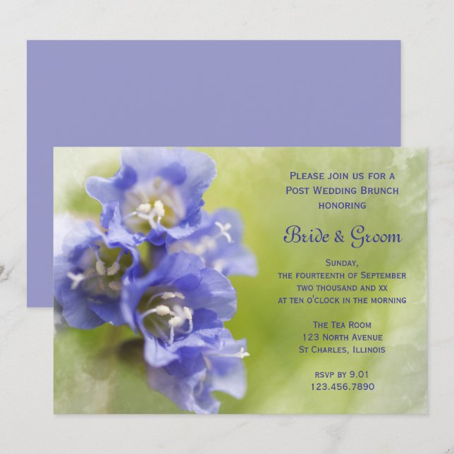 Little Purple Garden Flowers Post Wedding Brunch Invitation (Front/Back)
