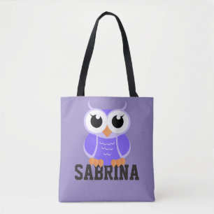 "Little Purple Owl" Tote Bag