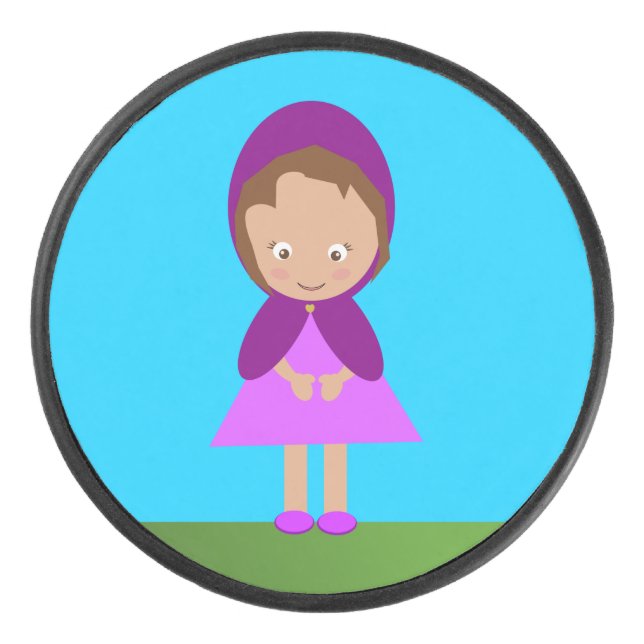 Little Purple Riding Hood Hockey Puck (Front)